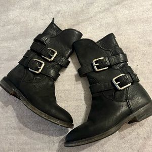 Dolce Gabbana D&G Calfskin Black Leather Boots Size 6 36